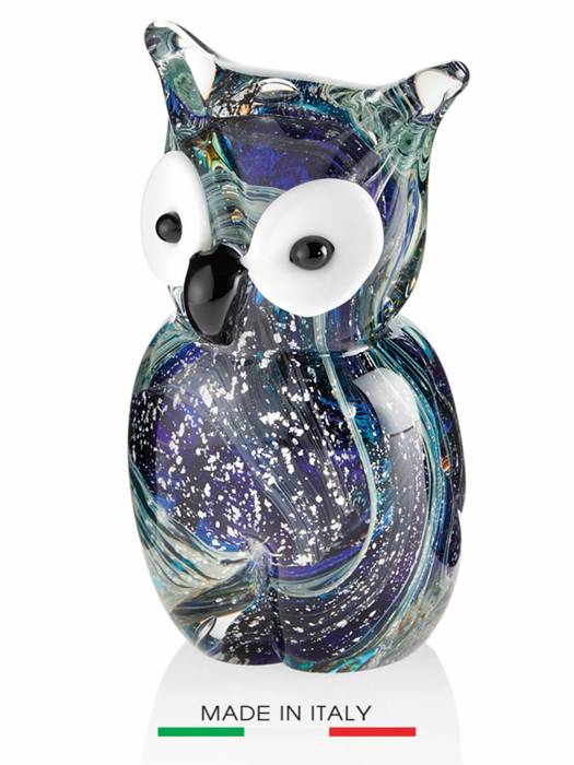 Đồ trang trí bằng thủy tinh : cú mèo Code:800275-nhãn hiệu : OTTAVIANI, size: 4,9inch   ,