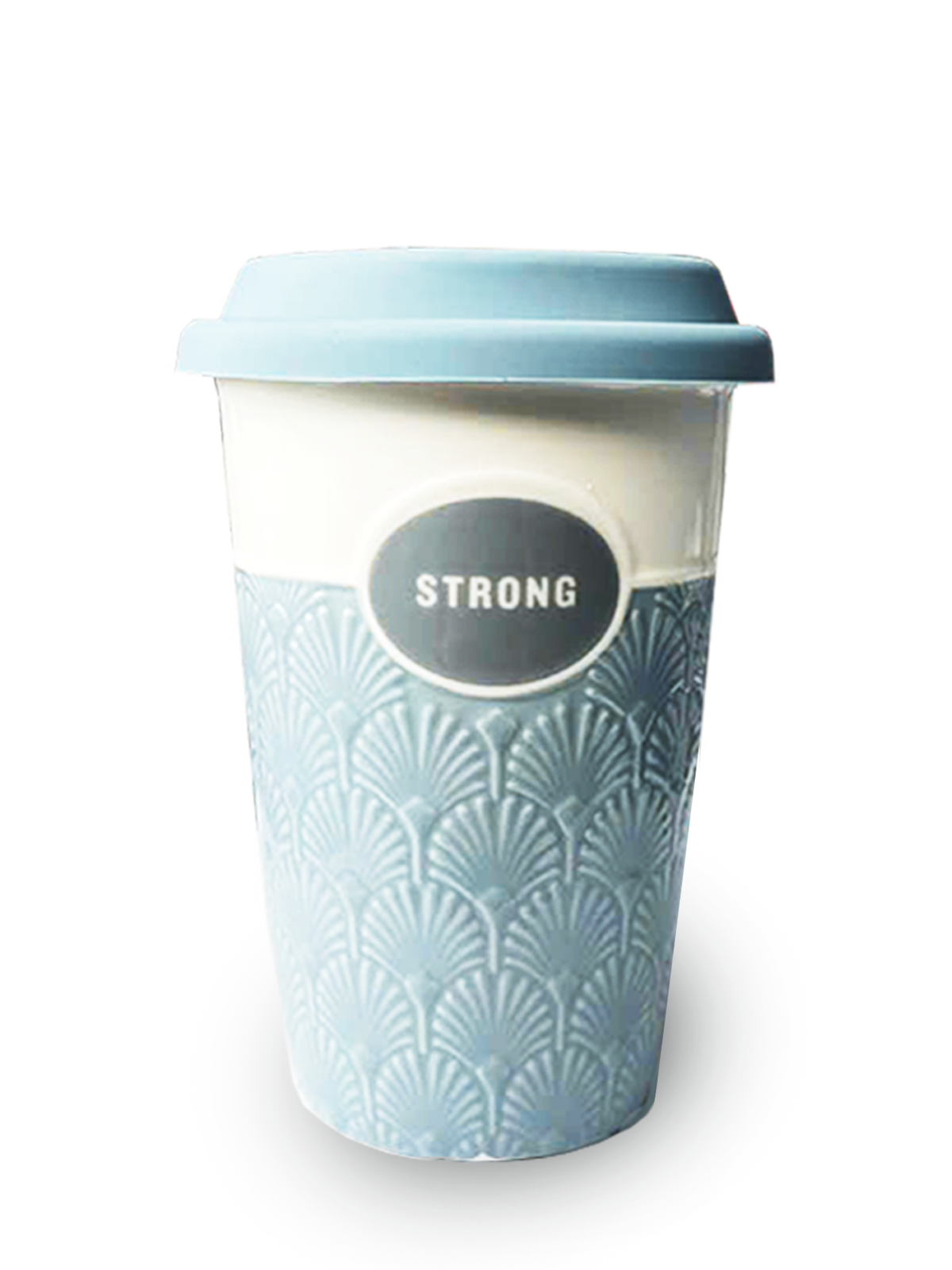 Ly Sứ La Fonte Có Tay Cầm Và Nắp Silicone Màu Nâu - 006477-BLU