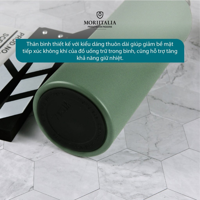 Bình giữ nhiệt Vintage LA FONTE 1500ml, Thép không gỉ SUS304, nắp làm cốc uống nước - Chính hãng MORIITALIA 007412