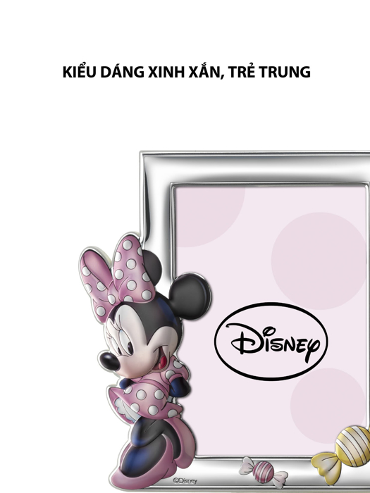 Khung ảnh chuột Minnie,kích thước 13x18 mạ bạc hiệu VALENTI  - D2354LRA