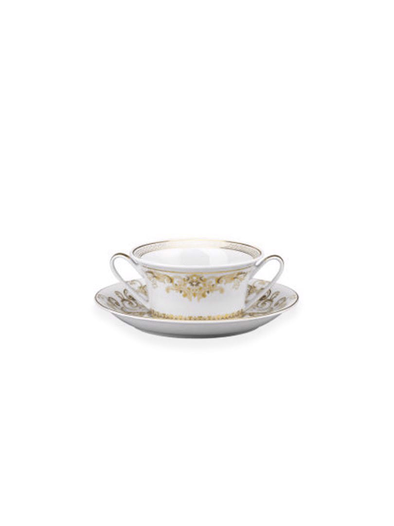 Bộ chén soup Versace Medusa Gala bằng sứ 1 chén và 1 đĩa