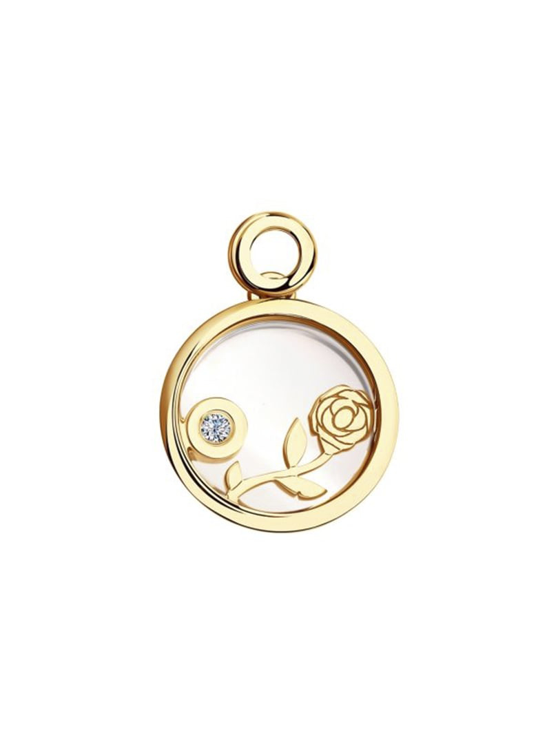 Măt dây chuyên vàng 585, mã 1030455 No 16231. có đính đá  sapphire glass, nacre, kim cương kp-57