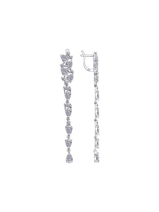 Bông tai Sokolov bạc đính kim cương zirconia - 94022375