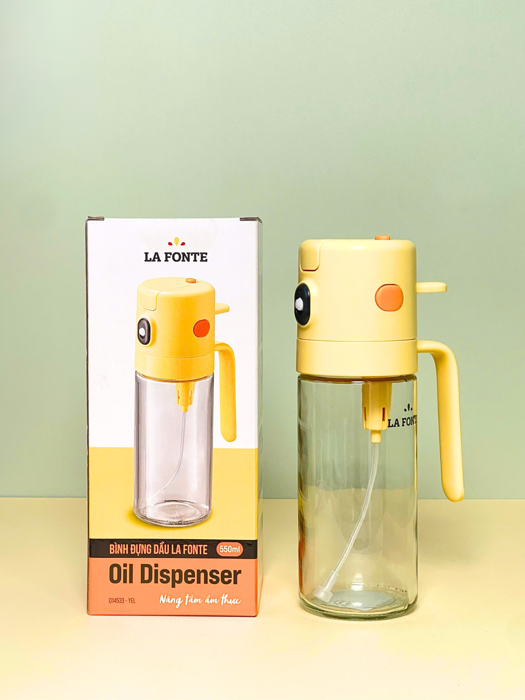 Bình Xịt Dầu Ăn Phun Sương Thủy Tinh La Fonte (550 ml-014533-YEL)