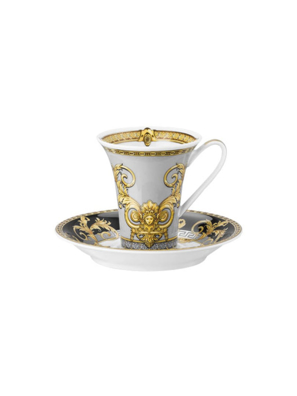 Bộ tách Espresso bằng sứ (1 tách + 1 đĩa)  Versace- 403637.14720-Prestige Gala Bleu