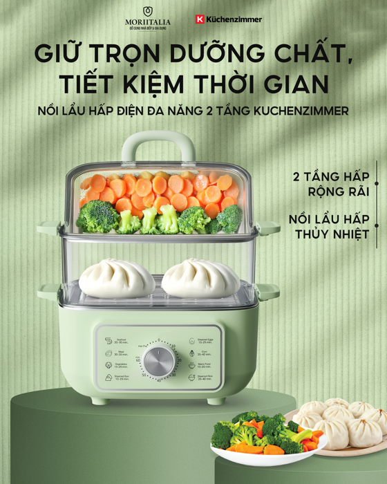 Nồi Lẩu Hấp Điện Đa Năng 2 Tầng Kuchenzimmer-013604
