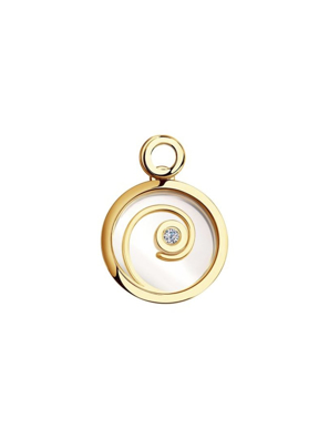 Măt dây chuyên vàng 585, mã 1030447 No 187. có đính đá sapphire glass, nacre, kim cương kp-57