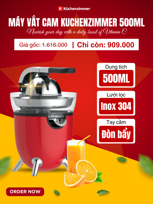 Máy Vắt Cam Kuchenzimmer 500ml-012928-RED