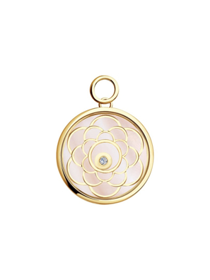 Măt dây chuyên vàng 585, ma 1030524 No 185. có đính đá sapphire glass, nacre, kim cương kp-57