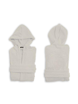 Áo choàng tắm màu trắng size L Versace ZCOSP056.Z4001.L