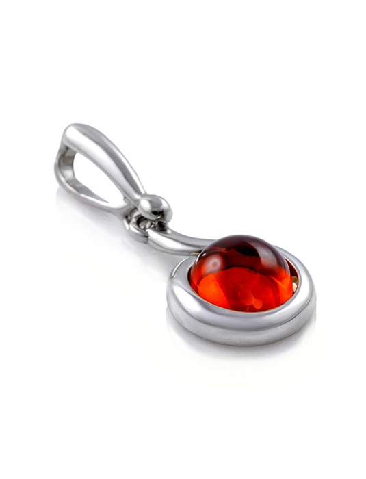 Mặt dây chuyền Amber Jewelry trang sức bạc 22K đính đá hổ phách thiên nhiên (Kotopez gosling) - 701707163