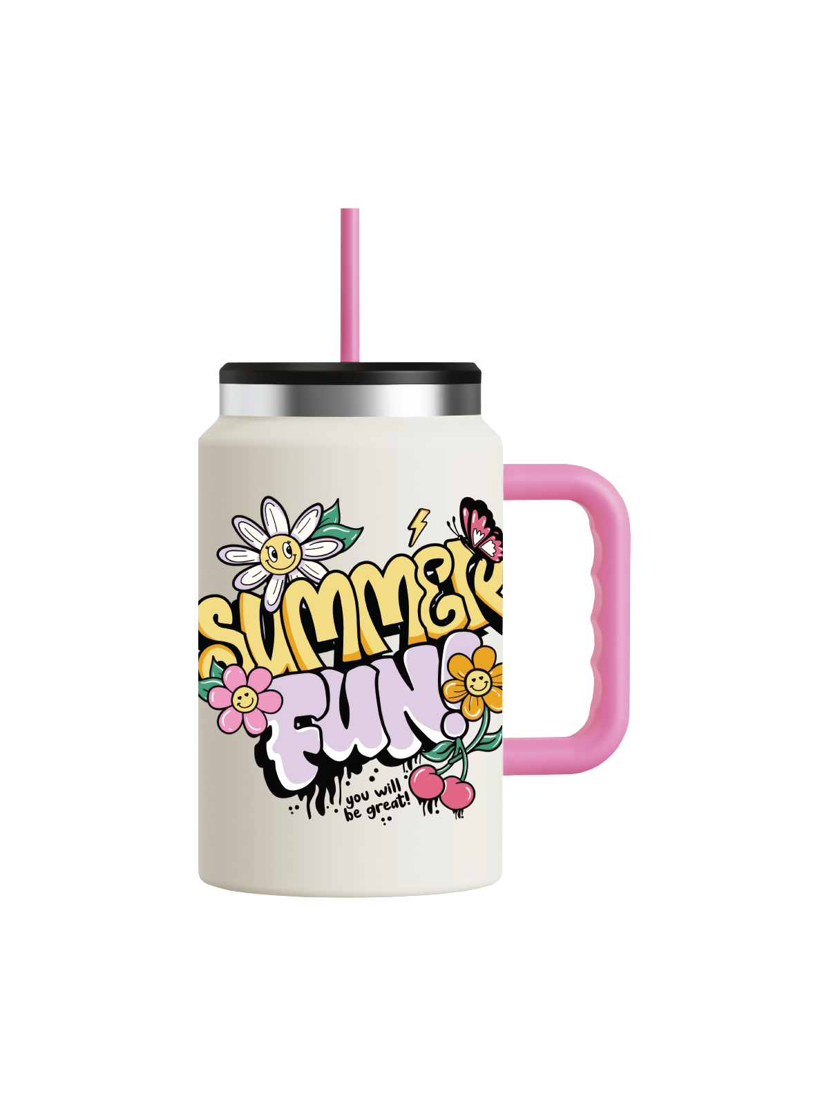 Ly Giữ Nhiệt La Fonte Flower Kèm Ống Hút-1540 ml-014786-PIN