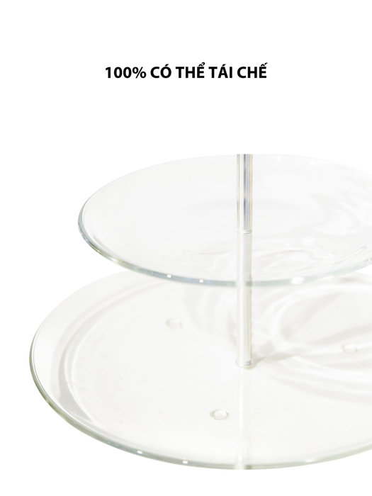 Khay trang trí FULL MOON (15,21,28) bằng thủy tinh 3 tầng VIDIVI - 67054