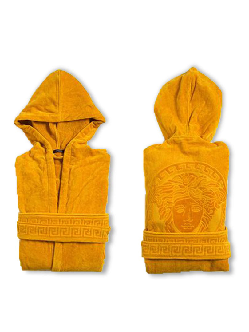 Áo choàng tắm màu vàng size S Versace ZCOSP056.Z4004.S