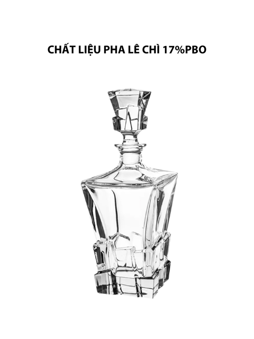 Bình rượu pha lê chì Crack Bohemia