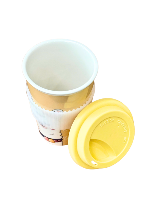 Ly sứ La Fonte có nắp 360ml-015745-YEL