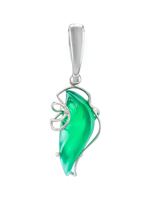 Mặt dây chuyền trang sức bằng bạc 22k, có đính hổ phách thiên nhiên - 711001095