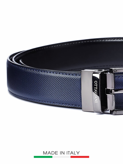 Thắt lưng da màu đen / xanh chất liệu da bò có thể đảo ngược , hàng mới 100%