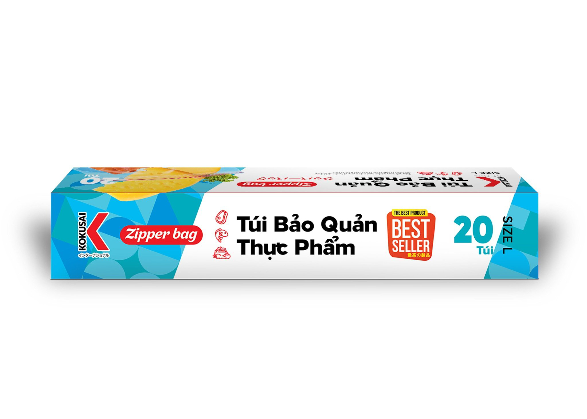 Túi Zipper size L20 26.5cmx31cm  Kokusai TZIP00000307