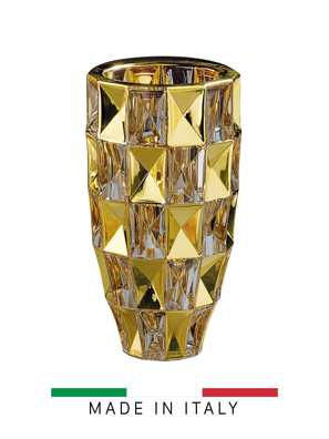 BÌNH HOA PHA LÊ SAME ITALY, PHUN VÀNG 24K 3701