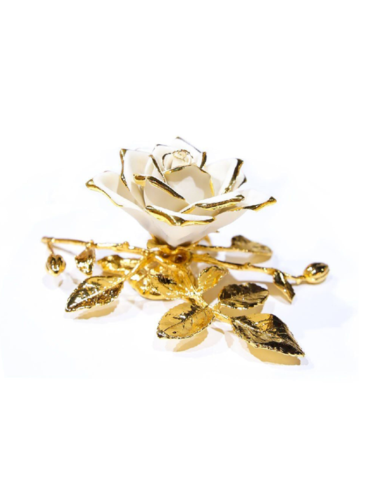 Đồ trang trí Napoleon hình hoa hồng trắng,kt 21x22x11cm,code 8043/07