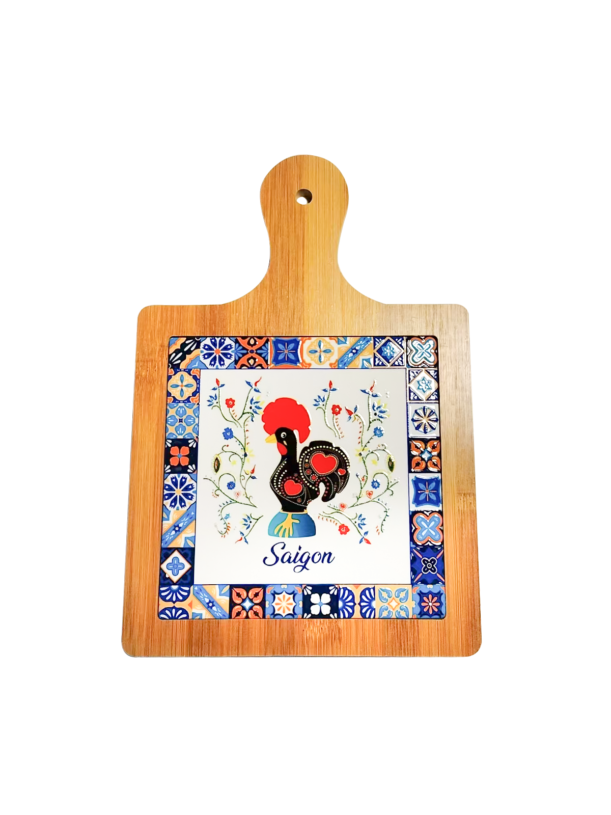 Thớt Tre Ceramic La Fonte Hoa Văn Kê Vũ 18.5cm x 28.5cm - THOT00000376