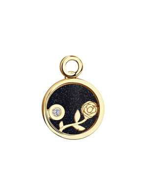 Măt dây chuyên vàng 585, mã 1030457 No 16320. có đính đá sapphire glass, aventurine, kim cương kp-57