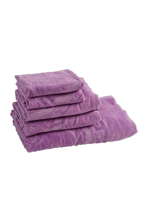 Áo choàng tắm màu tím size L Versace ZCOSP056.Z4211.L