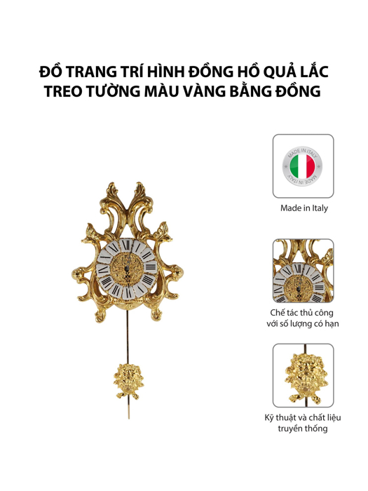 Đồng hồ treo tường bằng đồng mạ vàng - OLYMPUS612