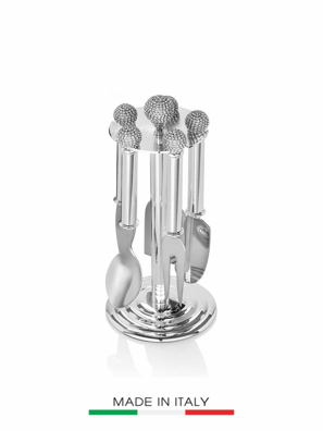 Đồ trang trí để bàn  bằng inox không gỉ ( 6 cái ) gắn kim cương nhân tạo, size:16cm , Code:77307-nhãn hiệu : OTTAVIANHàng mới 10