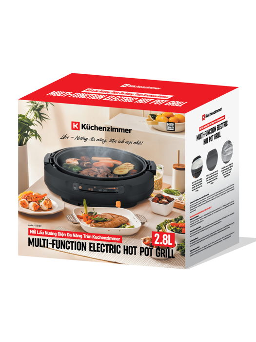 Nồi Lẩu Nướng Điện Đa Năng Tròn Kuchenzimer 2.8L-013789