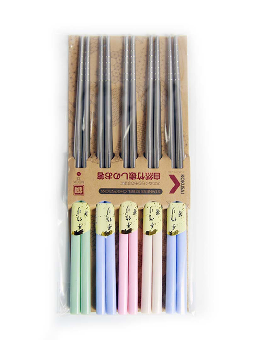 Đũa inox Nhật Bản vỉ 5 đôi Kokusai 23.5cm NDCK-13