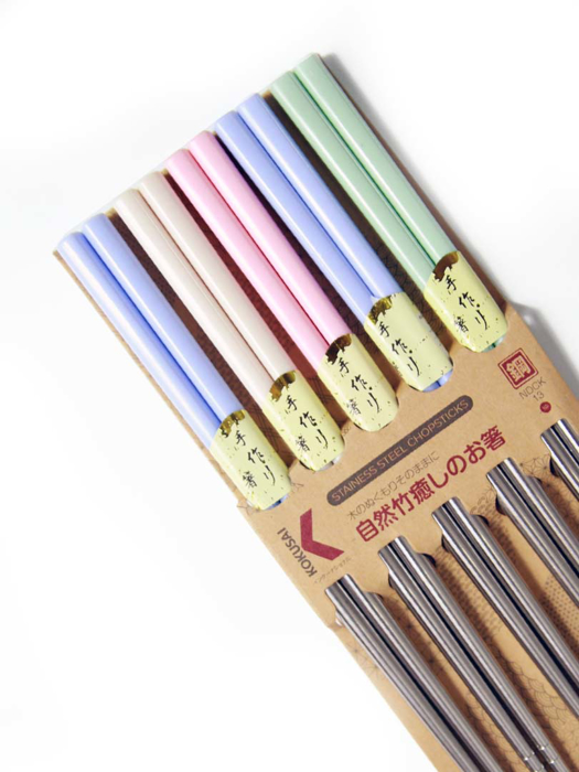 Đũa inox Nhật Bản vỉ 5 đôi Kokusai 23.5cm NDCK-13