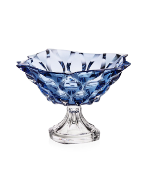 Khay pha lê có chân Samba màu xanh Bohemia 305mm