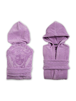 Áo choàng tắm màu tím size S Versace ZCOSP056.Z4211.S