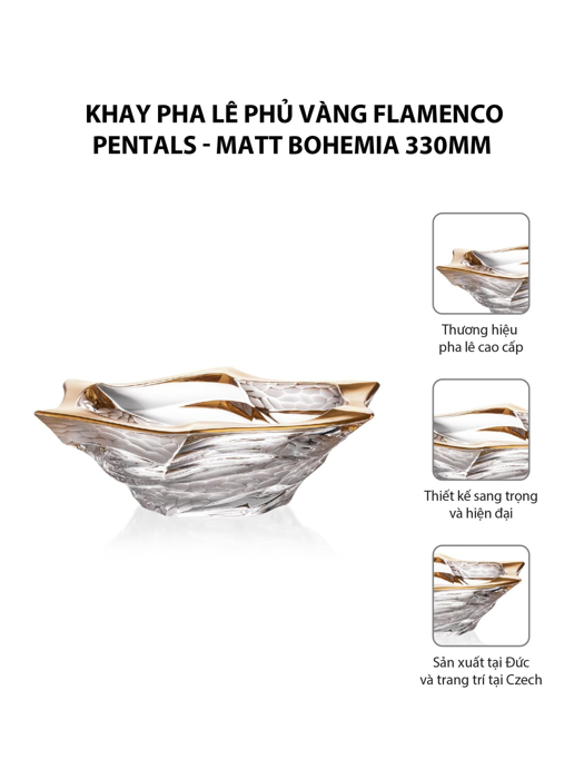 Khay pha lê phủ vàng Flamenco Pentals - Matt Bohemia 330mm