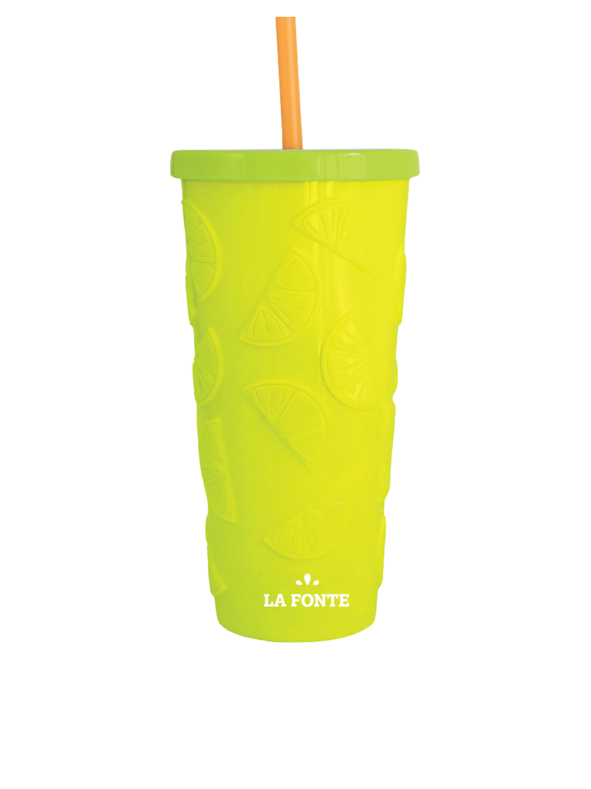 Ly 2 Lớp La Fonte Họa Tiết Lemon Kèm Ống hút-532ML-015653-GRE