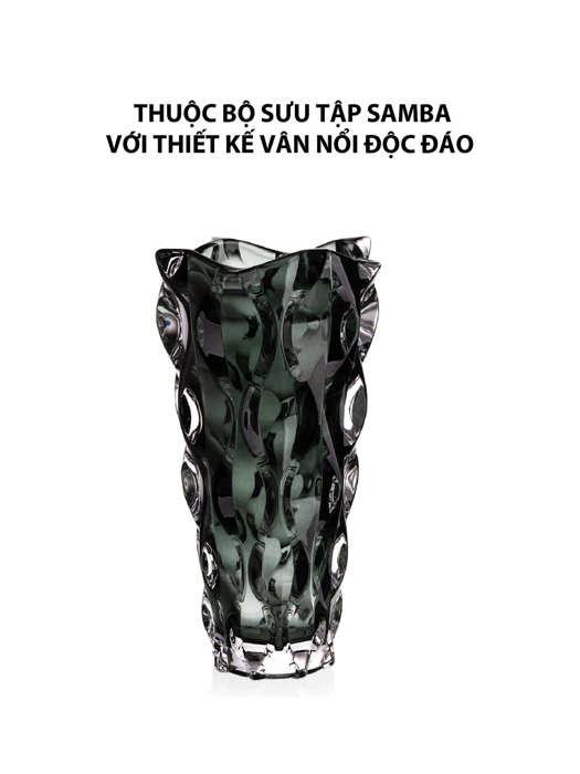 Bình hoa pha lê Samba màu xám khói Bohemia 305mm - 591520