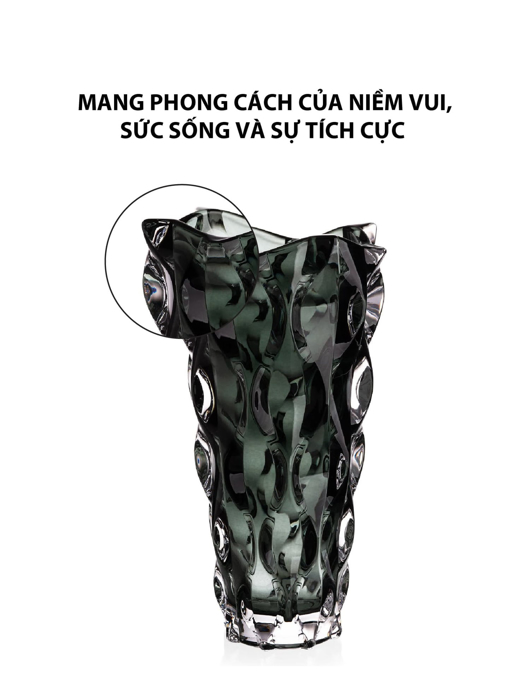 Bình hoa pha lê Samba màu xám khói Bohemia 305mm - 591520