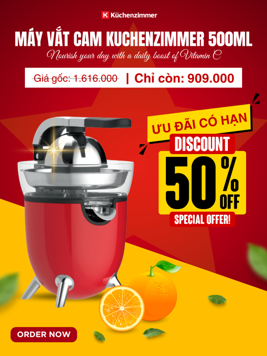 Máy Vắt Cam Kuchenzimmer 500ml-012928-RED