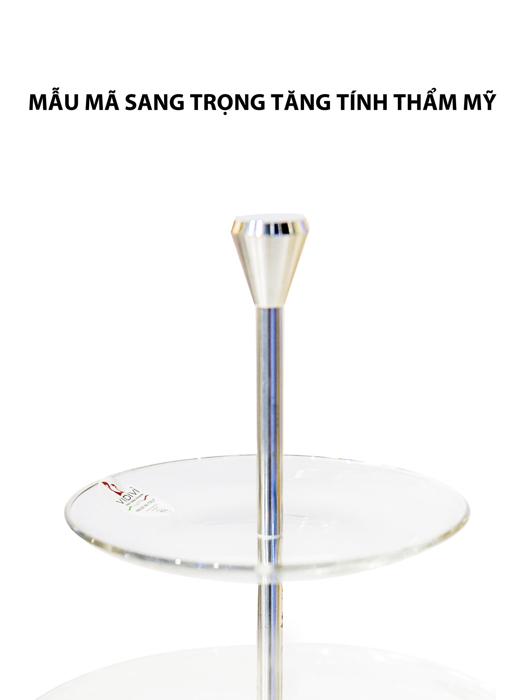 Khay trang trí FULL MOON (15,21,28) bằng thủy tinh 3 tầng VIDIVI - 67054