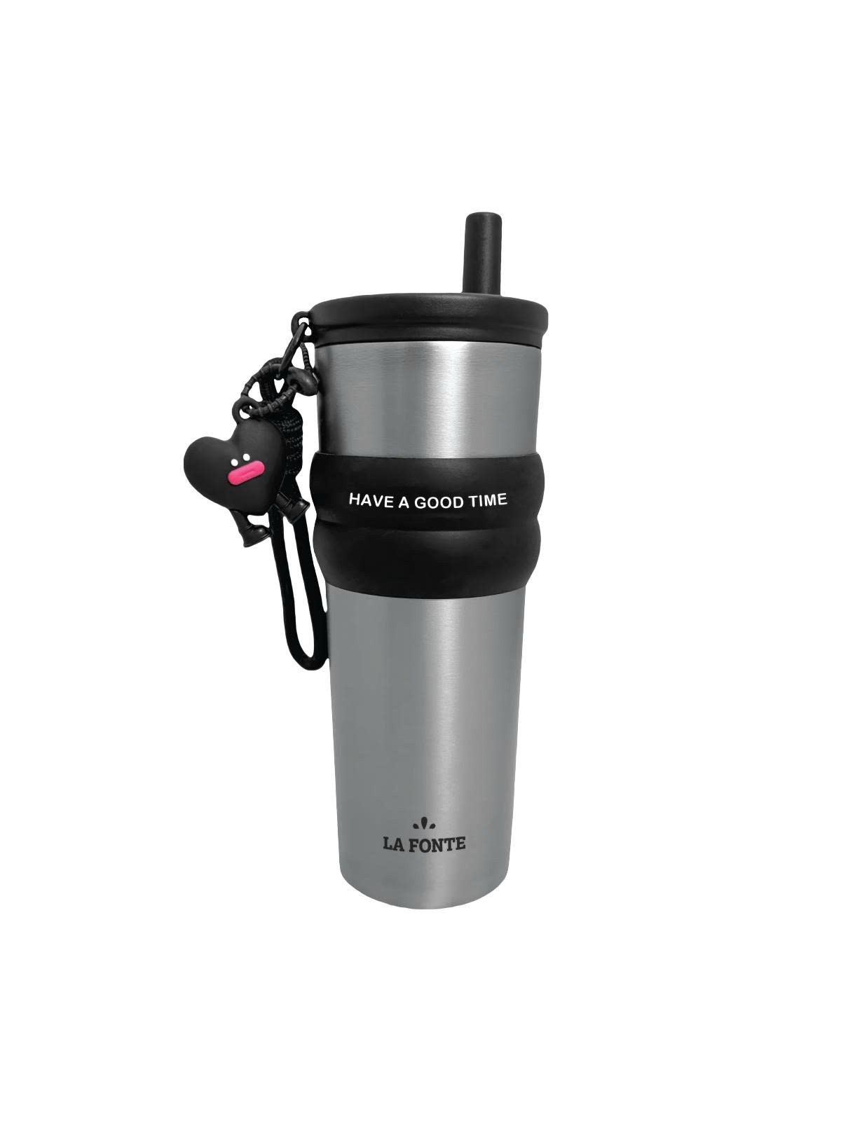 Ly Giữ Nhiệt 2 Lớp Inox La Fonte Kèm Charm Trái Tim 710ml-010887-SS