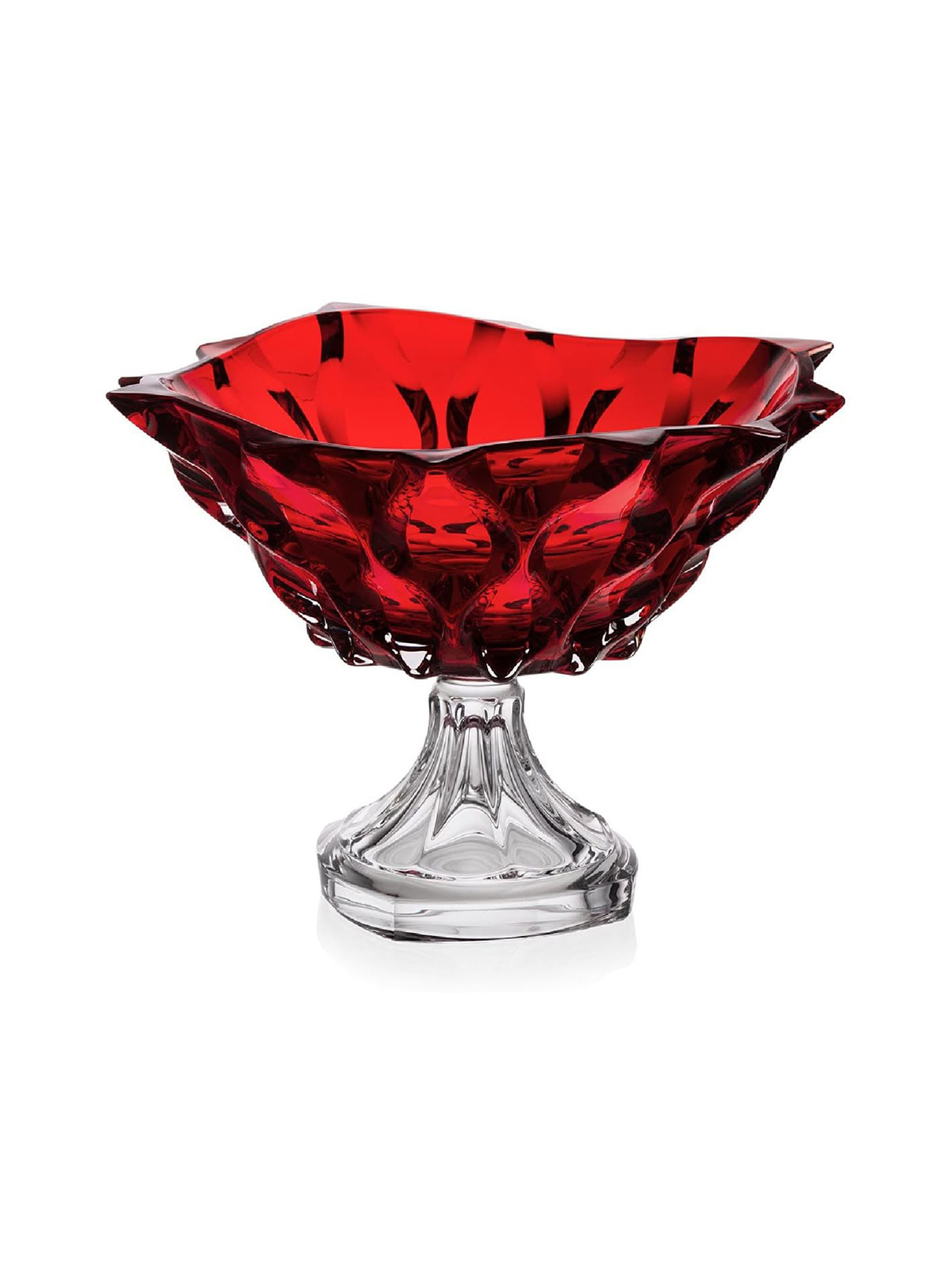 Khay pha lê có chân Samba đỏ Bohemia 305mm - 584713