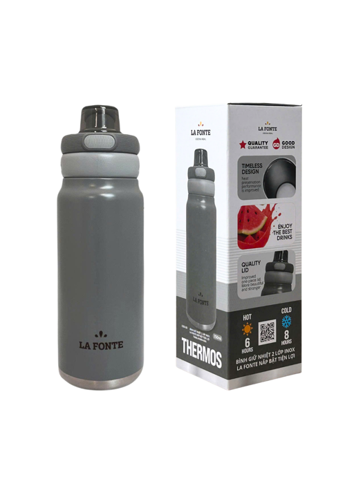 Bình Giữ nhiệt 2 Lớp Inox La Fonte Nắp Bật Tiện Lợi 750ml-010894-GRA