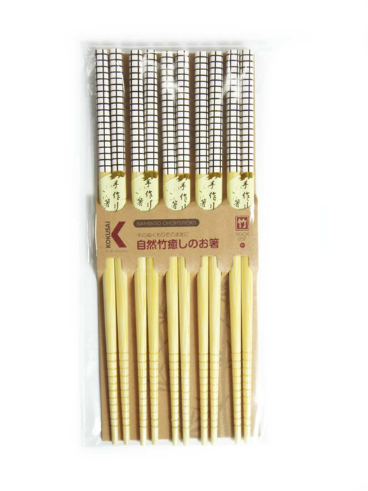 Đũa tre Nhật Bản vỉ 5 đôi Kokusai 22.5cm NDCK-05F