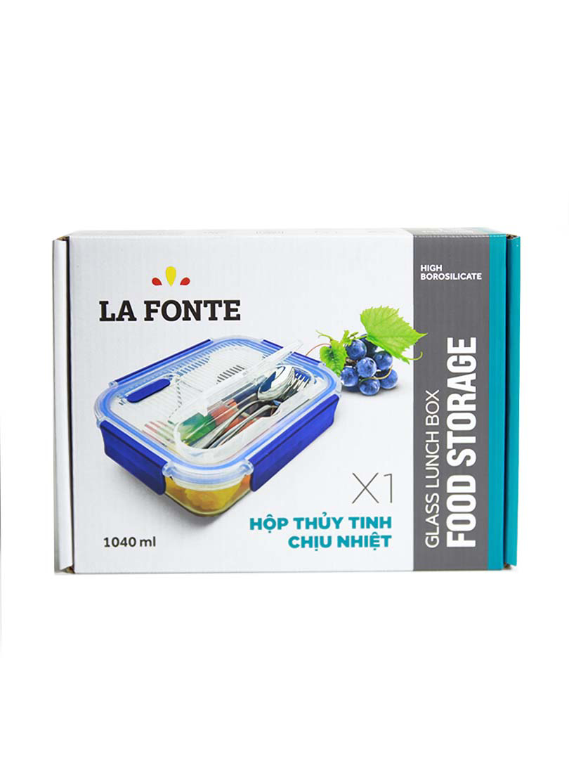 Hộp cơm thủy tinh chịu nhiệt La fonte – X1 – 1040ml