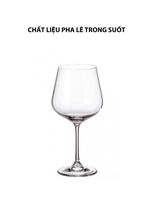 Bộ 6 Ly vang đỏ pha lê Strix Bohemia 600ml - 91L.1SF73.600-B