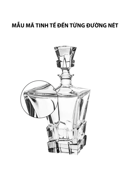 Bình rượu pha lê chì Crack Bohemia