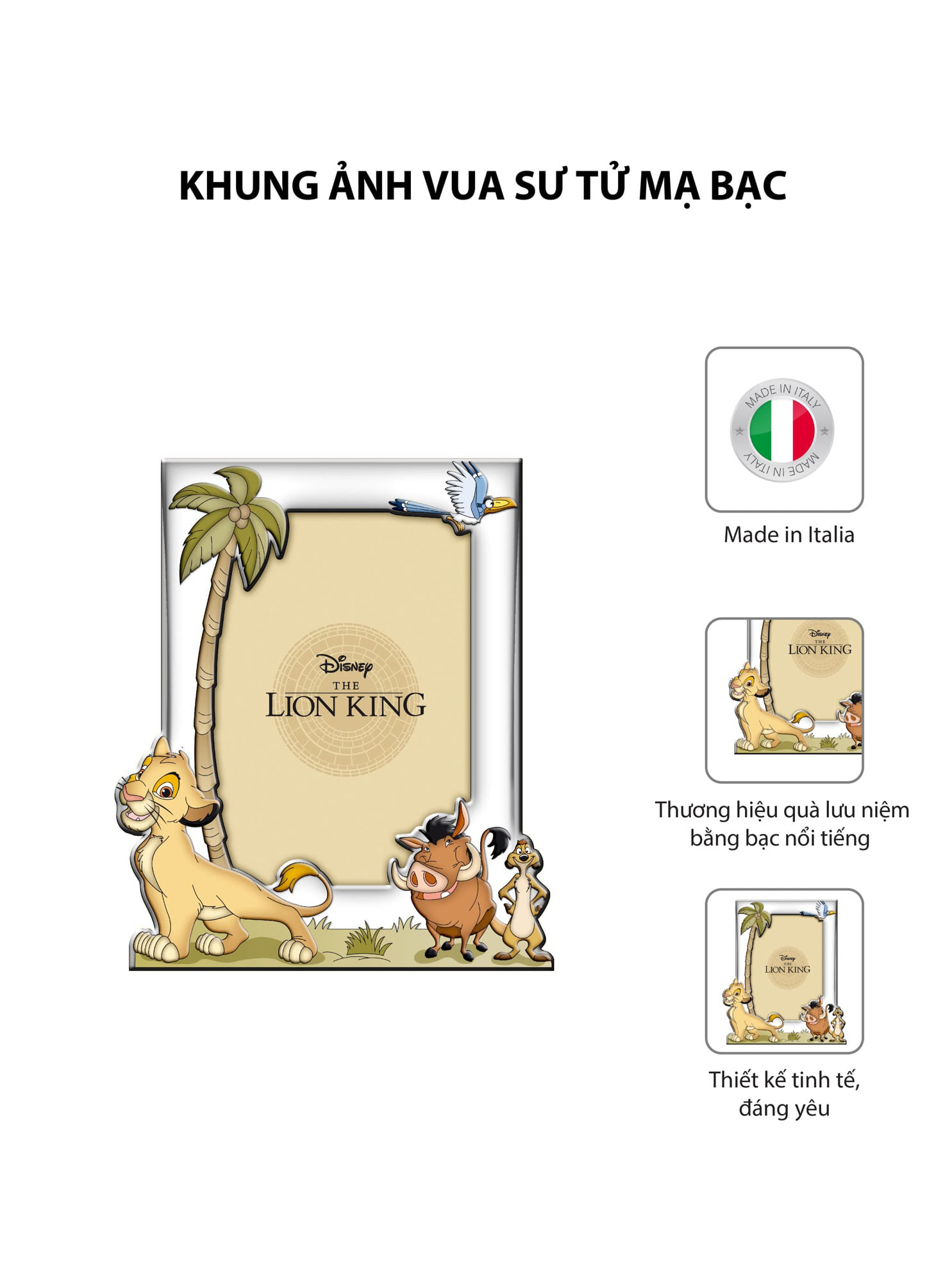 Khung ảnh Vua sư tử mạ bạc hiệu VALENTI  - D4074L