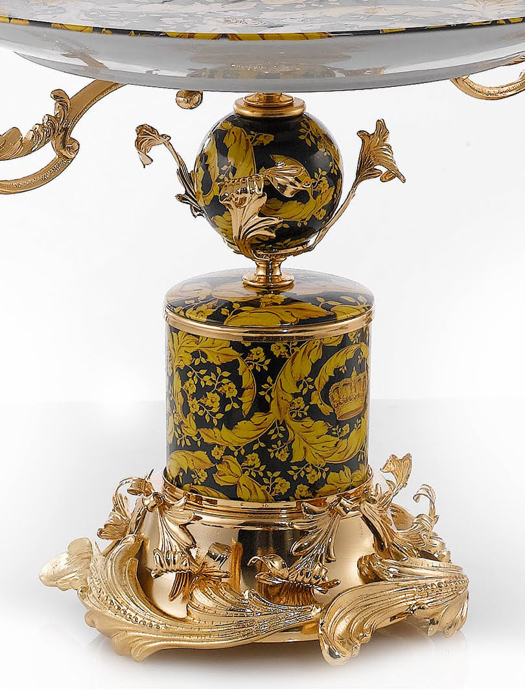 Khay trang trí bằng sứ và đồng - ALZATA FOGLIE D.40X46X41H, kích thước 40x46x41, hiệu Caroline